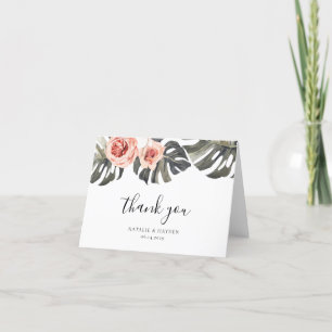 Elegant Tropics Floral Wedding Thank You Card