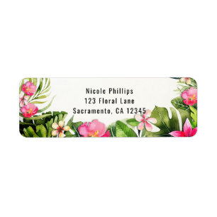 Elegant Tropics Green Leaves Floral Watercolor
