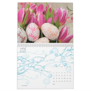 Elegant Tulip and Rose Floral Flowers Photography Calendar