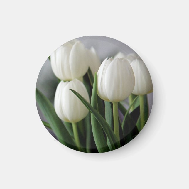 Elegant Tulip and Rose Floral Flowers Photography Magnet (Front)