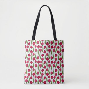 Elegant Tulip and Rose Floral Flowers Photography Tote Bag