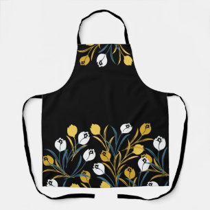 Elegant Tulip Floral Pattern  Apron