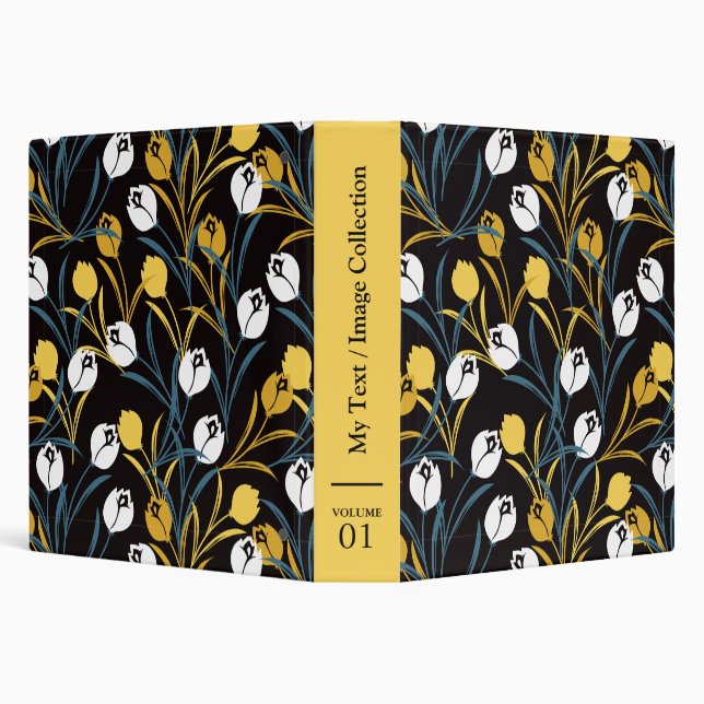 Elegant Tulip Floral Pattern  Binder (Background)