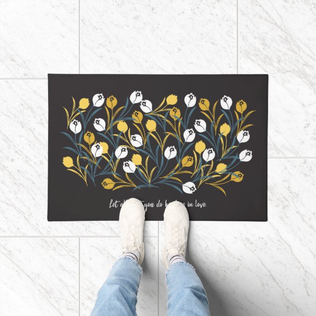 Elegant Tulip Floral Pattern  Doormat (Indoor)