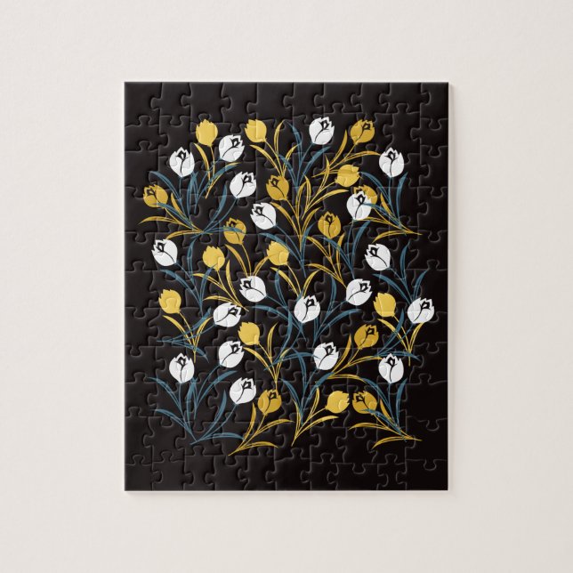 Elegant Tulip Floral Pattern  Jigsaw Puzzle (Vertical)
