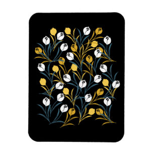 Elegant Tulip Floral Pattern  Magnet