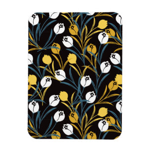 Elegant Tulip Floral Pattern  Magnet