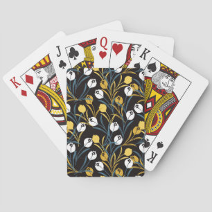 Elegant Tulip Floral Pattern  Playing Cards