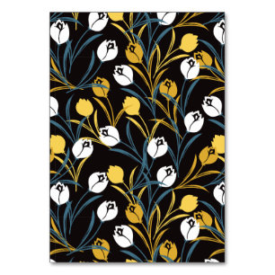 Elegant Tulip Floral Pattern  Table Number