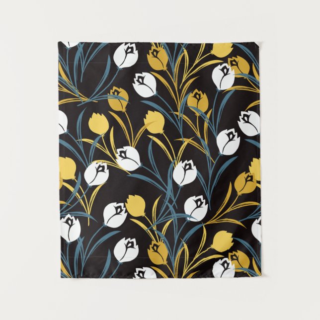 Elegant Tulip Floral Pattern  Tapestry (Front)
