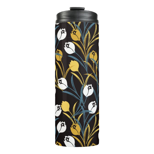 Elegant Tulip Floral Pattern  Thermal Tumbler (Front)