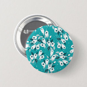 Elegant Tulip Flower Pattern Botanical Art Design 2 Inch Round Button