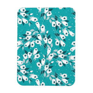 Elegant Tulip Flower Pattern Botanical Art Design Magnet