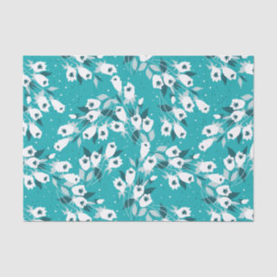 Elegant Tulip Flower Pattern Botanical Art Design Tissue Paper