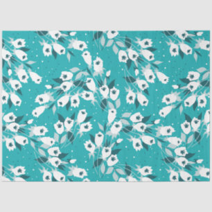 Elegant Tulip Flower Pattern Botanical Art Design Tissue Paper