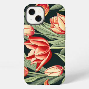 Elegant Tulip Pattern In Bold iPhone 13 Case