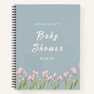 Elegant Tulips Baby Shower Gift List Notebook