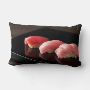 Elegant Tuna Sushi Cushion - Minimalist Black Plat