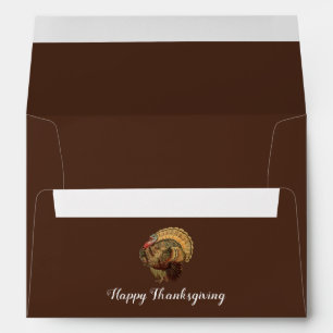 Elegant Turkey Happy Thanksgiving Return Address Envelope