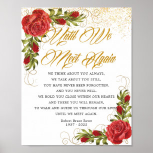 Elegant Turkish Red Roses Funeral Poem Sign