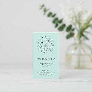 Elegant Turquoise Abstract Flower Modern Business Card