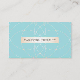 Elegant Turquoise Blue Gold Beauty Stylist Business Card