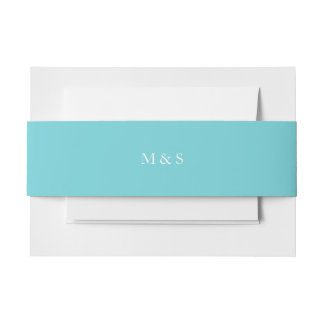 Elegant Turquoise Blue Invitation Belly Band