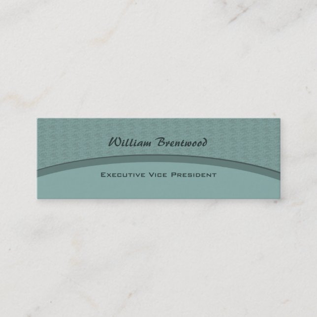 elegant turquoise curve mini business card (Front)