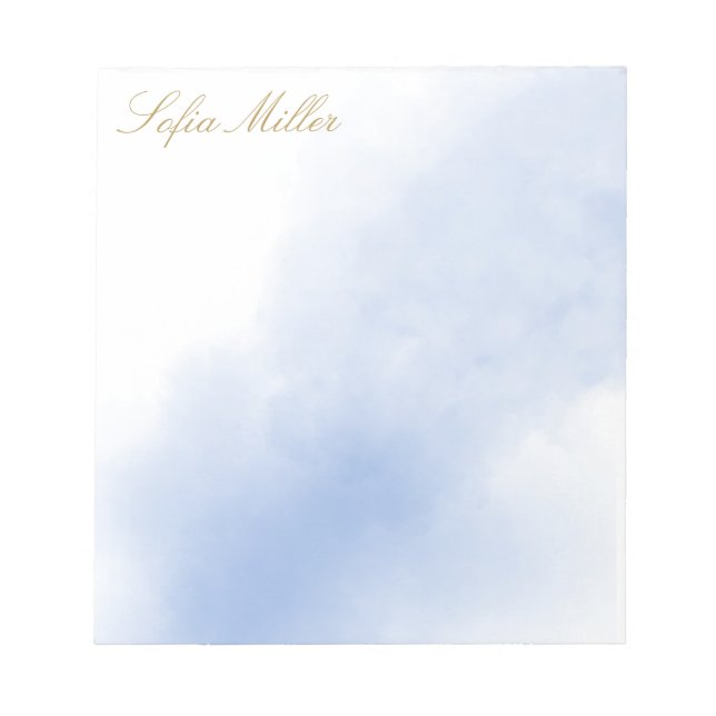 Elegant Turquoise Floral Watercolor Beach Flower  Notepad (Front)