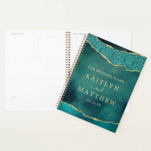 Elegant Turquoise & Gold Agate Wedding Planner