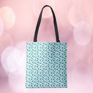 Elegant Turquoise Green  Blue Bohemian Paisley  Tote Bag