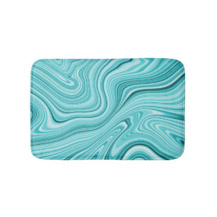Elegant turquoise liquid marble bath mat