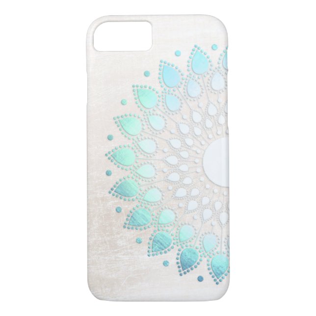 Elegant Turquoise Lotus Flower Floral Case-Mate iPhone Case (Back)