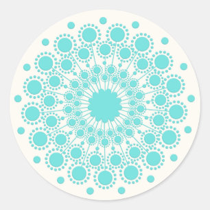 Elegant Turquoise Mandala Natural Health & Beauty Classic Round Sticker