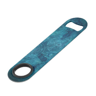 Elegant Turquoise Mandala Watercolor Pattern Bar Key