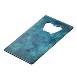 Elegant Turquoise Mandala Watercolor Pattern Credit Card Bottle Opener