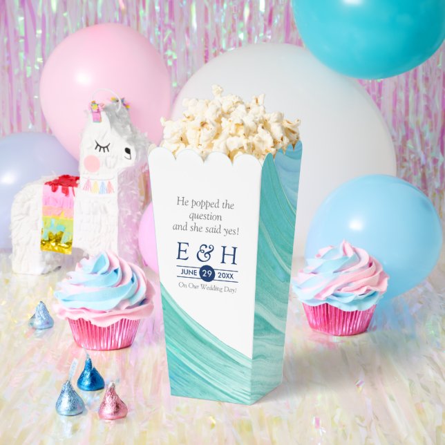 Elegant Turquoise Tides Beach Wedding Favor Box (Party)