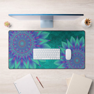 Elégant Turquoise Vert Floral Mandala Nature Zen