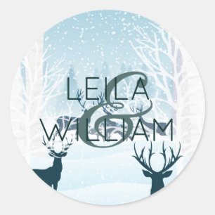 Elegant turquoise Wedding design light blue Classic Round Sticker