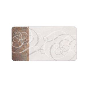 Elegant Tuscan Damask Swirls Vintage Label