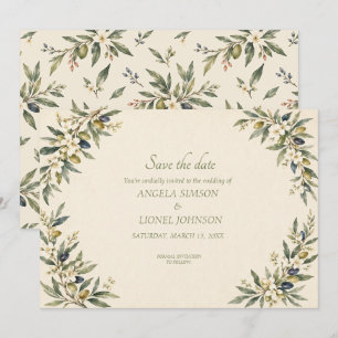 Elegant Tuscan Olive Garden Wedding Save The Date