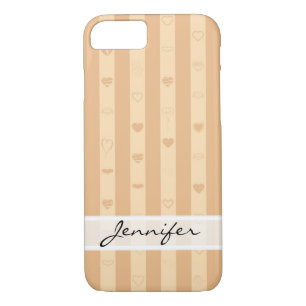 Elegant Tuscan Stripes Modern Heart Pattern Case-Mate iPhone Case
