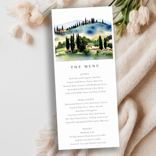 Elegant Tuscany Italy Landscape Wedding Menu Card (Creator Uploaded)