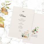 Elegant Tuscany Wedding Menu Italian Villa Dinner<br><div class="desc">Create an unforgettable dining experience with this elegant Tuscany wedding menu featuring delicate watercolor illustrations and refined typography. Inspired by the charm of the Italian countryside, this menu showcases a romantic Tuscan villa restaurant scene paired with a timeless minimalist layout. Perfect for destination weddings in Tuscany, Italian villa celebrations, vineyard...</div>
