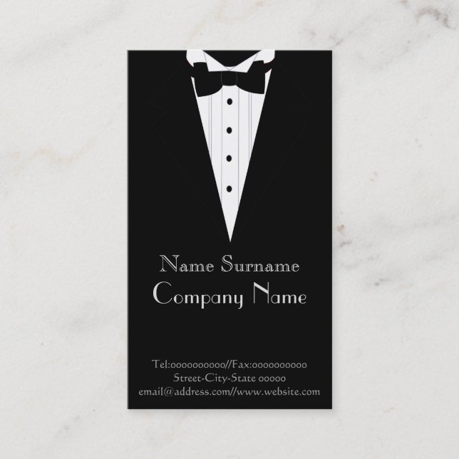 elegant tuxedo business card (Front)