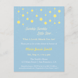 Elegant Twinkle Twinkle Little Star Baby Shower Invitation