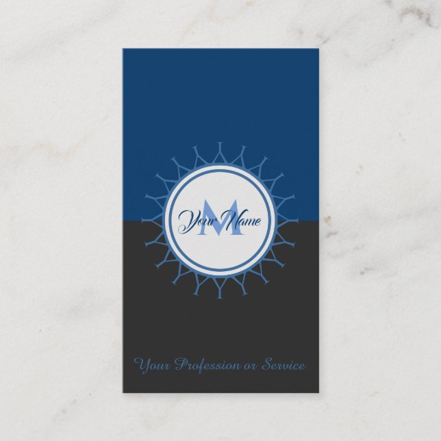 Elegant two-colour monogram and profession! business card (Front)