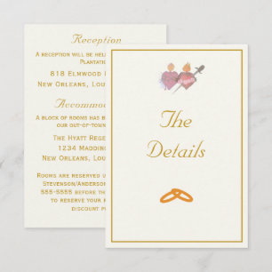 Elegant Two Hearts Catholic Wedding Enclosure Card