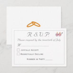 Elegant Two Hearts Catholic Wedding  RSVP Card