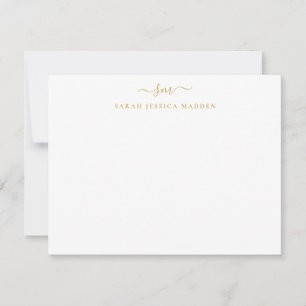 Elegant Two Monogram Initial Girly Script Gold Card